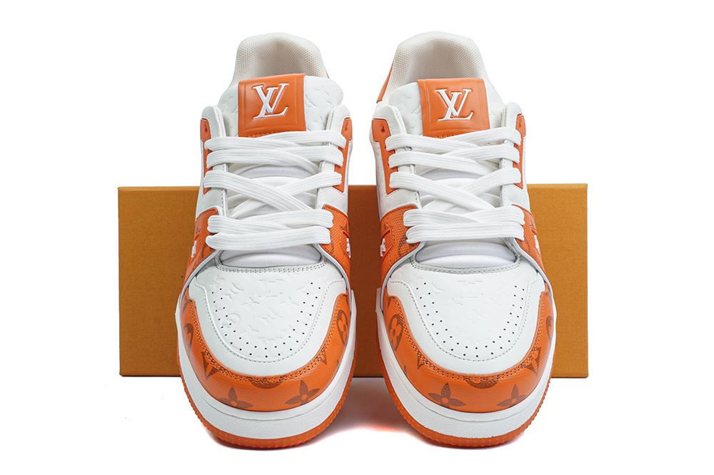 PK god Louis Vuitton LV Trainer #54 Signature orange White retail materials ready to ship